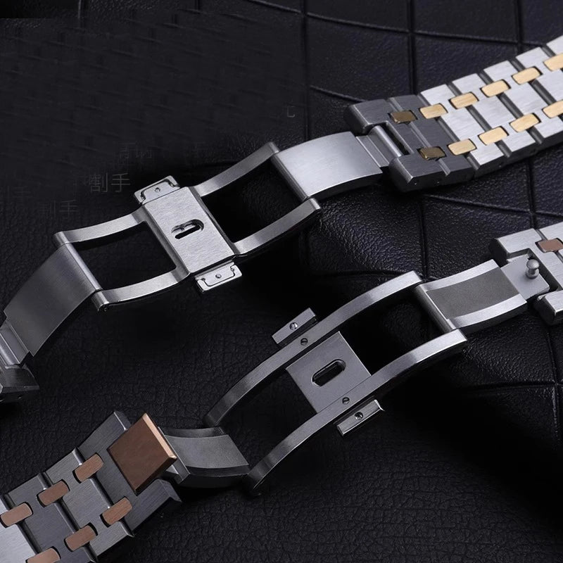 Men Women Full Stainless Steel Bracelet For AP ROYAL OAK 15400 26331 15500 Watch Strap Folding Buckle 21mm 26mm Watchband