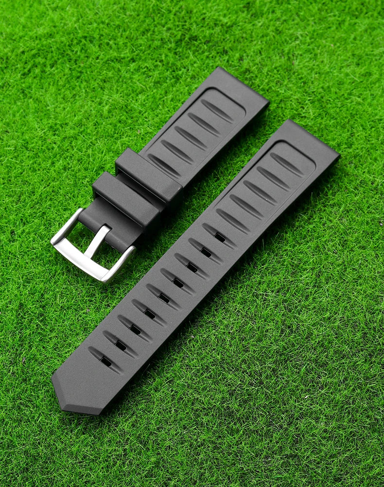 Luxury Silicone Rubber Watchband 22mm 20mm Pin Buckle Breathable Logo Strap Fit For TAG Heue Carrera Aquaracer Watch Accessories