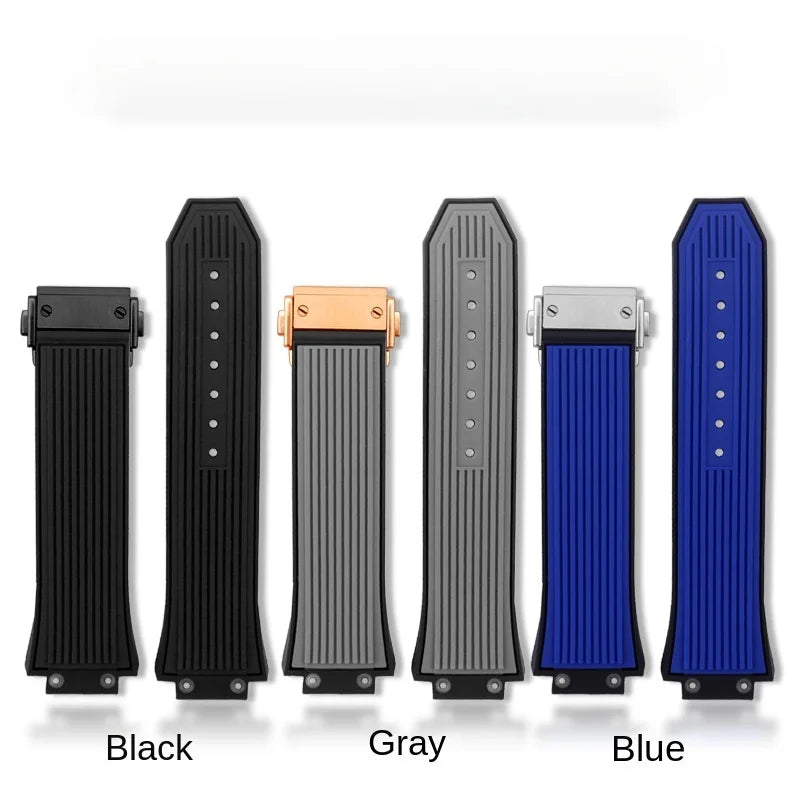 Soft Comfortable Steel Buckle Watch Strap for HUBLOT Yubo Big Bang Series Tattoo Waterproof Silicone Watchbands 27 X17mm