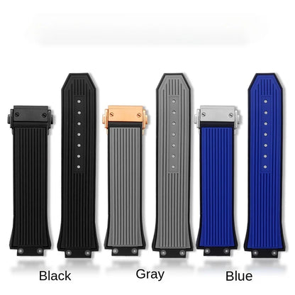 Soft Comfortable Steel Buckle Watch Strap for HUBLOT Yubo Big Bang Series Tattoo Waterproof Silicone Watchbands 27 X17mm