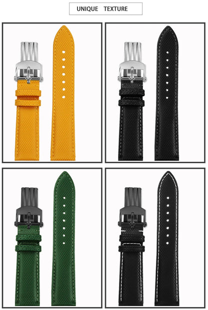 For Breitling Nylon Lea/ther watch Strap Yellow wolf SB0147 Blackbird Avenger canvas watchband 22mm men bracelet Folding buckle