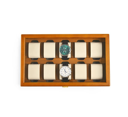 Oirlv 10 Grids Solid Wood Jewelry Organizer Box Watch Holder Storage Case Watch Display Box For Man Women regalos para hombre