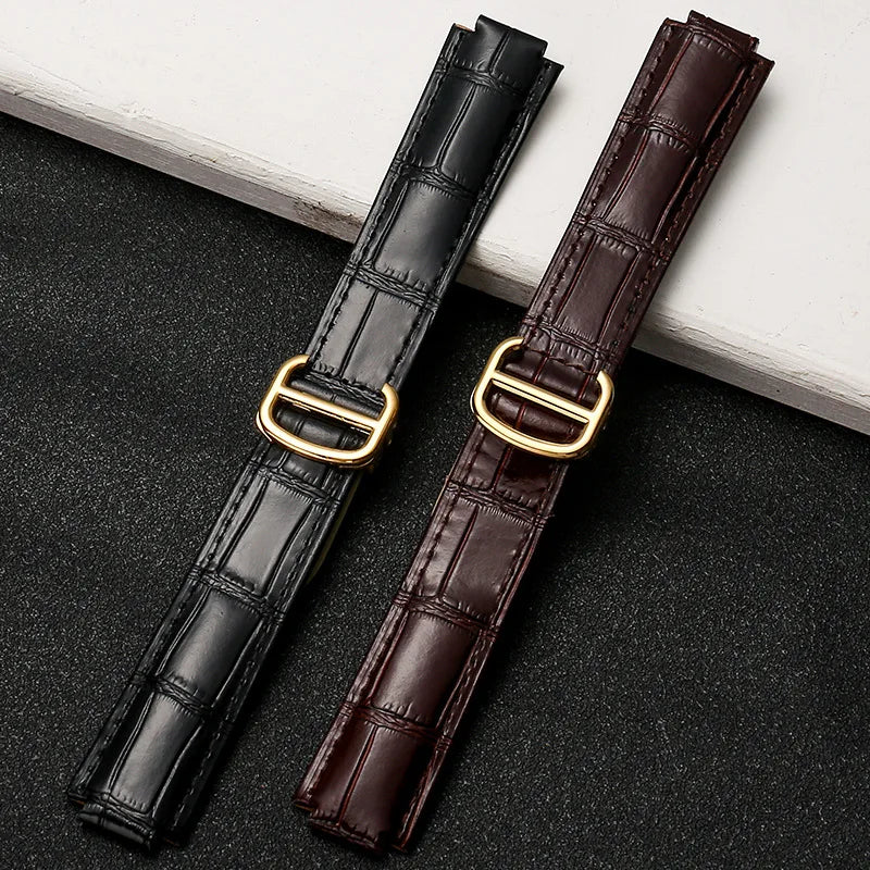 Genuine Leather Watch Strap for Cartier Blue Balloon Bracelet Replace Watch 14-8mm,16-8mm,18-11mm, 20-12mm, 22-14mm