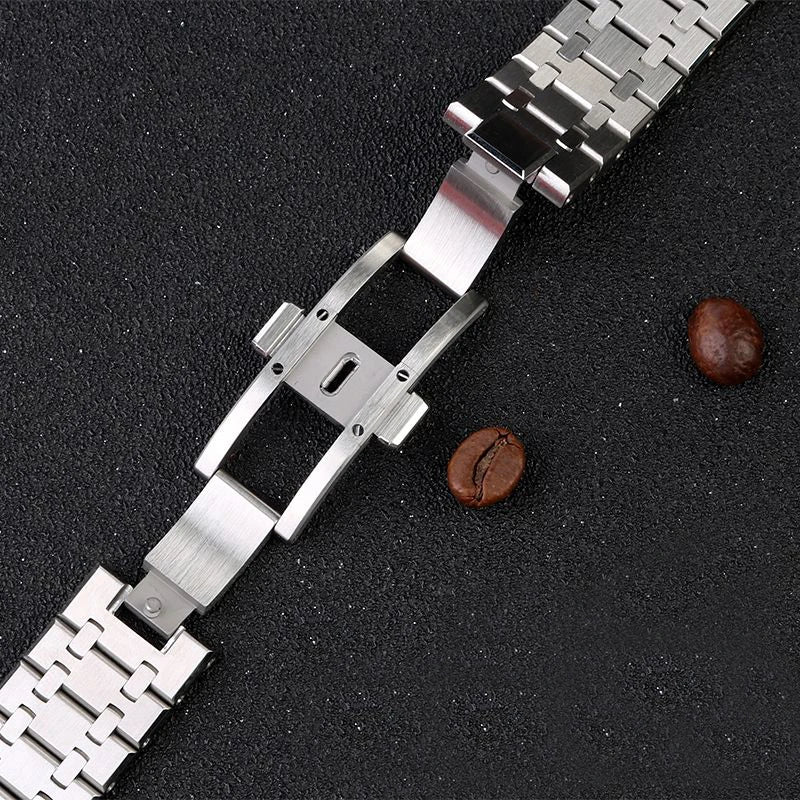 Solid Stainless Steel Bracelet 28mm 26mm For AP 15400 Audemars Piguet Royal Oak GA2100 2110 Strap Men Silver Watchbands