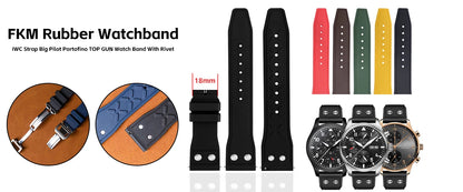 Butterfly Buckle Watch Bands FKM Strap For Cut To Size