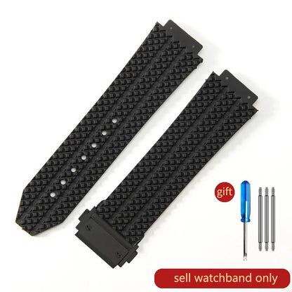 24x17mm 26x19mm Silicone Special Convex Interface Watchband For Hublot Yubo Classic Fusion Big Bang Sweet - Proof Watch Strap