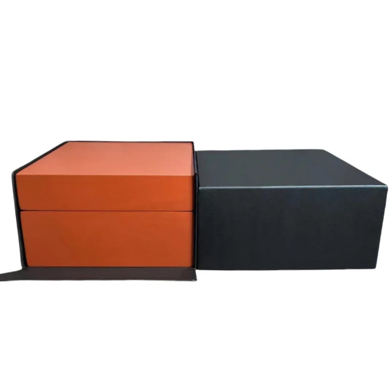 Square Orange Velvet Pam Watch Box Men Jewelry Storage