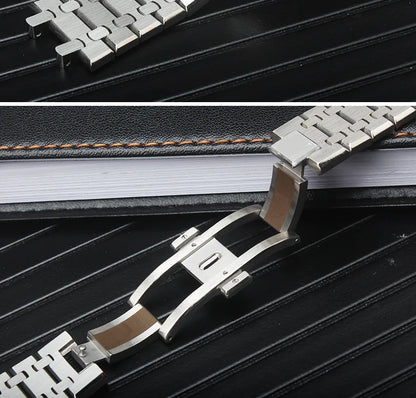 Solid Stainless Steel Bracelet 28mm 26mm For AP 15400 Audemars Piguet Royal Oak GA2100 2110 Strap Men Silver Watchbands