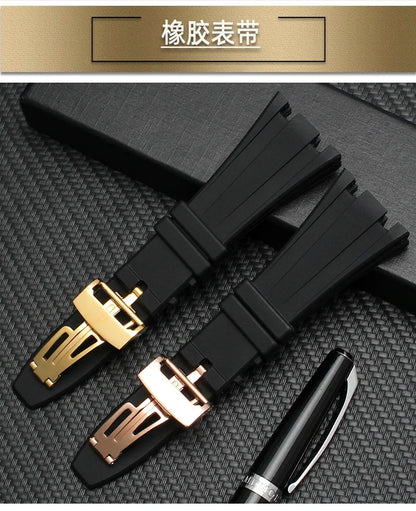 High quality Rubber watch strap 28mm watchband for AP 15703 26470SO Royal Oak offshore men's sports watch strap bracelet