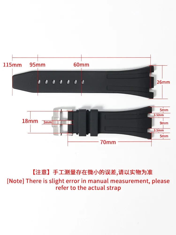 Premium Waterproof Silicone Watch Band for Audemars Piguet Royal Oak 15400 15703 Sporty Bracelet - 26mm Watchstrap