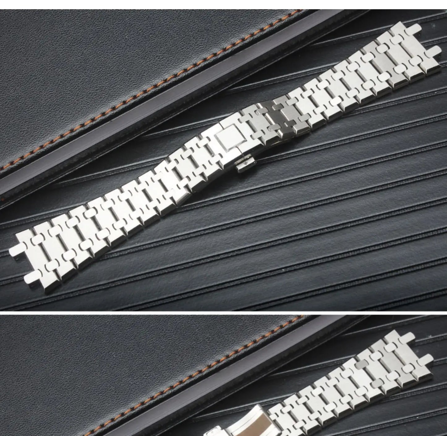 Solid Stainless Steel Bracelet 28mm 26mm For AP 15400 Audemars Piguet Royal Oak GA2100 2110 Strap Men Silver Watchbands