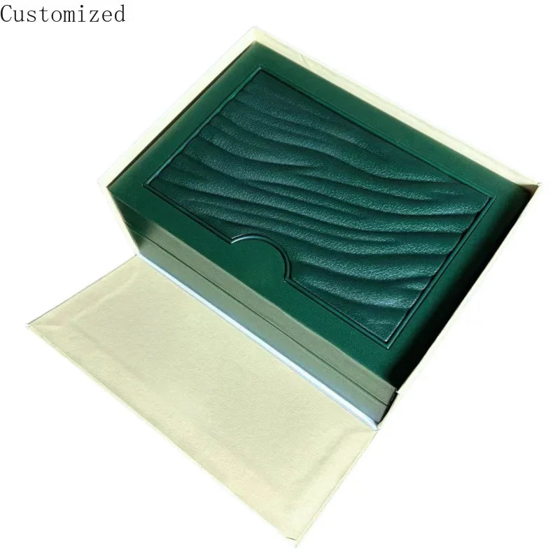 Customize Fashion Green Luxury Ralexbles Watch Wedding Gift Box Jewelry Display Storage Wooden Jewelry Collection Paper Bag Card