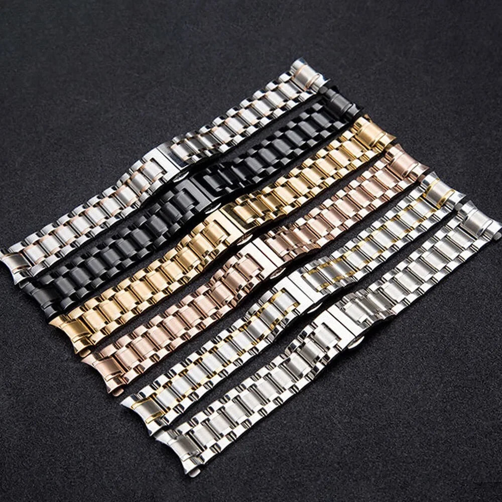 Curved End Watch Strap 12 13 14 15 16 17 18 19 20 21 22 23 24mm Bracelet for LONGINES Stainless Steel Band Metal Wristband