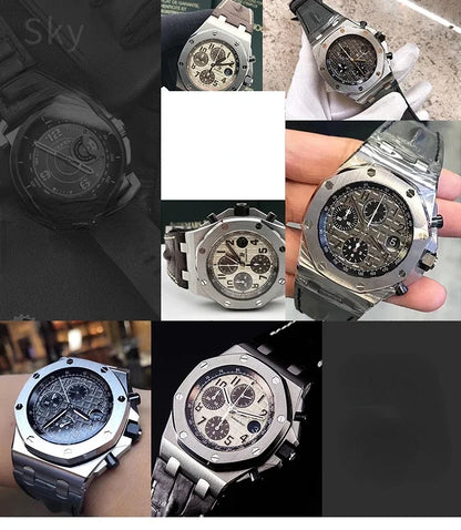 Durable Cow Leather Watchband for Audemars Piguet Royal Oak Offshore Ap15710 15703 15706 26470 26170 26133 Sweatproof Folding