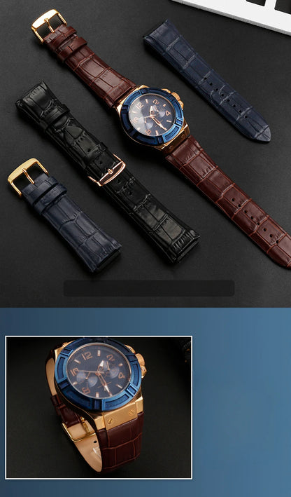 Men's Genuine Cowhide Watchbands for Guess  Series Band  W0040g3/0247g3/0040 G7 22mm Waterproof  Watch Strap