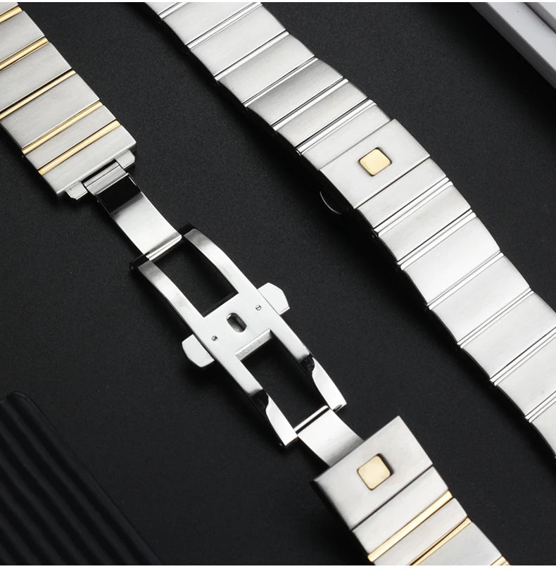 For Omega Double Eagle Steel Strap Constellation Series