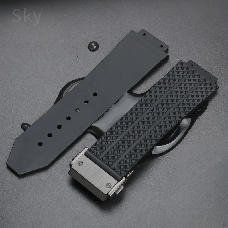 24x17mm 26x19mm Silicone Special Convex Interface Watchband For Hublot Yubo Classic Fusion Big Bang Sweet - Proof Watch Strap