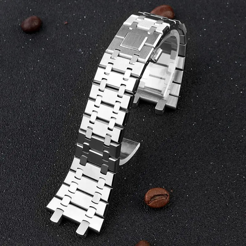 Solid Stainless Steel Bracelet 28mm 26mm For AP 15400 Audemars Piguet Royal Oak GA2100 2110 Strap Men Silver Watchbands