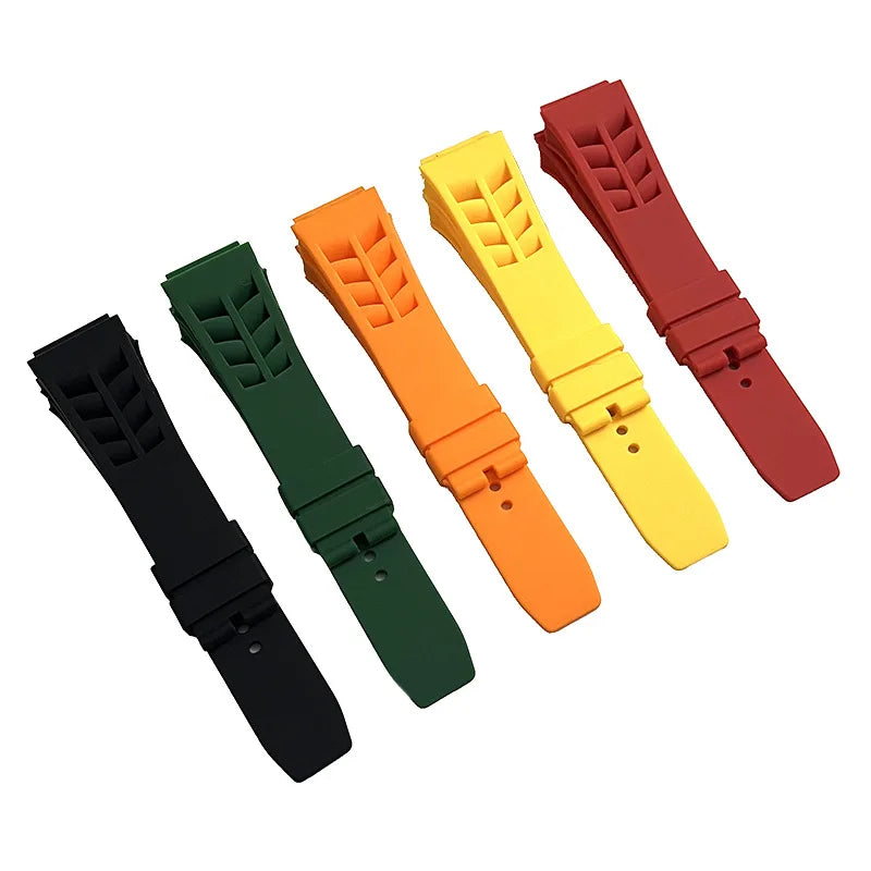 For Richard Mille High Quality Silicone Watchband With Protruding Interface 21mm Wide 25mm Raw Ear Watch strap