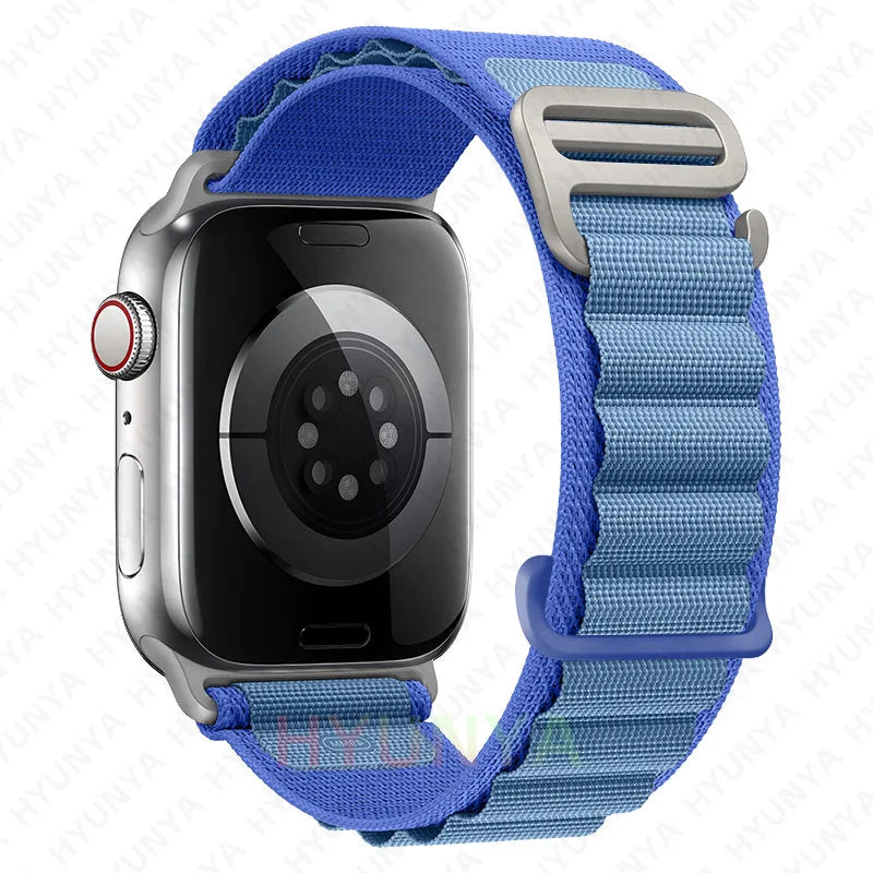 Alp kayış için Apple saat bandı 45mm 49mm Iwatch serisi 9 8 7 Se Ultra 2 aksesuarları kordonlu saat 44mm 41mm 40mm Correa bilezik200000049:1386586452#blue;200000051:100016946#42 - 44 - 45 - 49mm