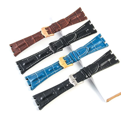 Durable Cow Leather Watchband for Audemars Piguet Royal Oak Offshore Ap15710 15703 15706 26470 26170 26133 Sweatproof Folding