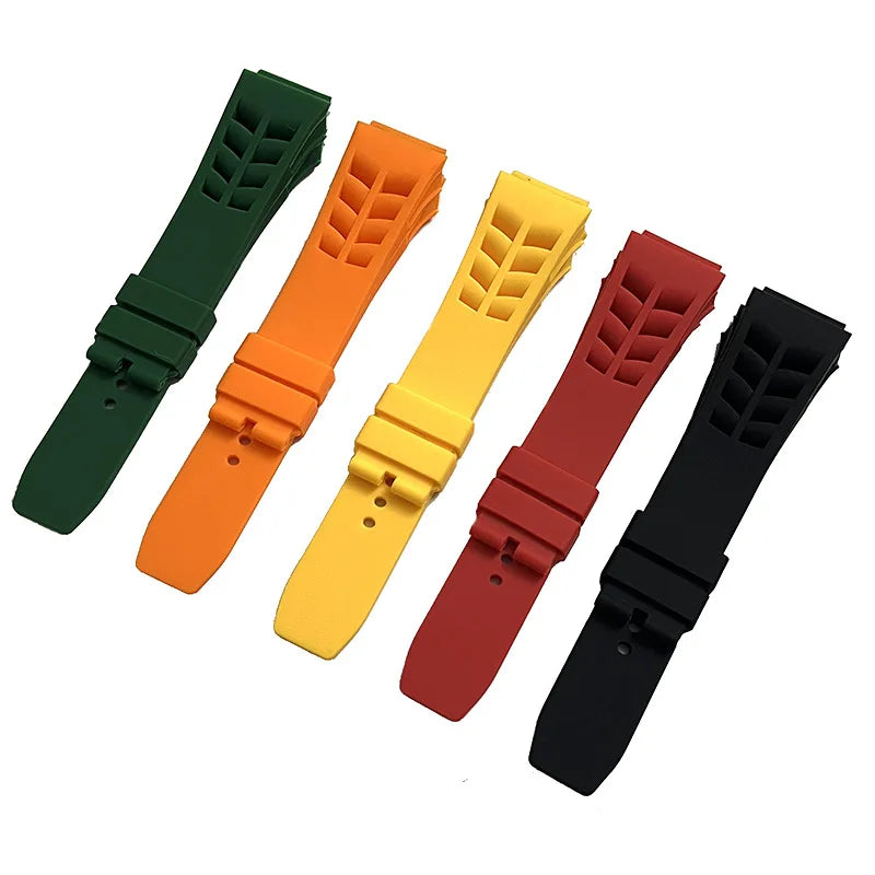 For Richard Mille High Quality Silicone Watchband With Protruding Interface 21mm Wide 25mm Raw Ear Watch strap