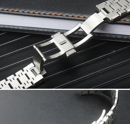 Solid Stainless Steel Bracelet 28mm 26mm For AP 15400 Audemars Piguet Royal Oak GA2100 2110 Strap Men Silver Watchbands