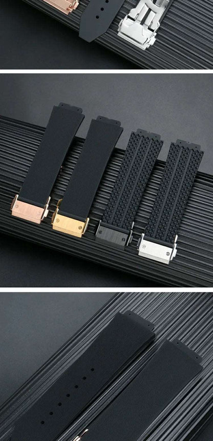 24x17mm 26x19mm Silicone Special Convex Interface Watchband For Hublot Yubo Classic Fusion Big Bang Sweet - Proof Watch Strap