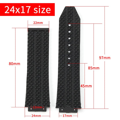 24x17mm 26x19mm Silicone Special Convex Interface Watchband For Hublot Yubo Classic Fusion Big Bang Sweet - Proof Watch Strap