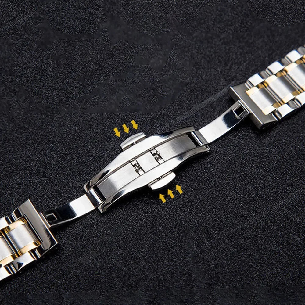 Curved End Watch Strap 12 13 14 15 16 17 18 19 20 21 22 23 24mm Bracelet for LONGINES Stainless Steel Band Metal Wristband