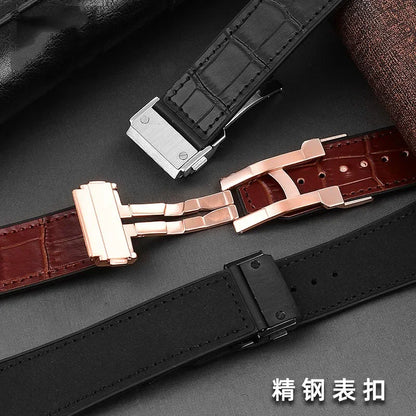 Cowhide Watch For HUBLOT Hengbao Yubo Classic Fusion Big Bang Silicone Genuine Leather Chain Men's wrist 26-19mm