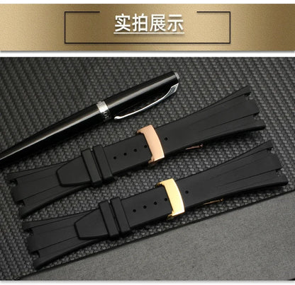 High quality Rubber watch strap 28mm watchband for AP 15703 26470SO Royal Oak offshore men's sports watch strap bracelet