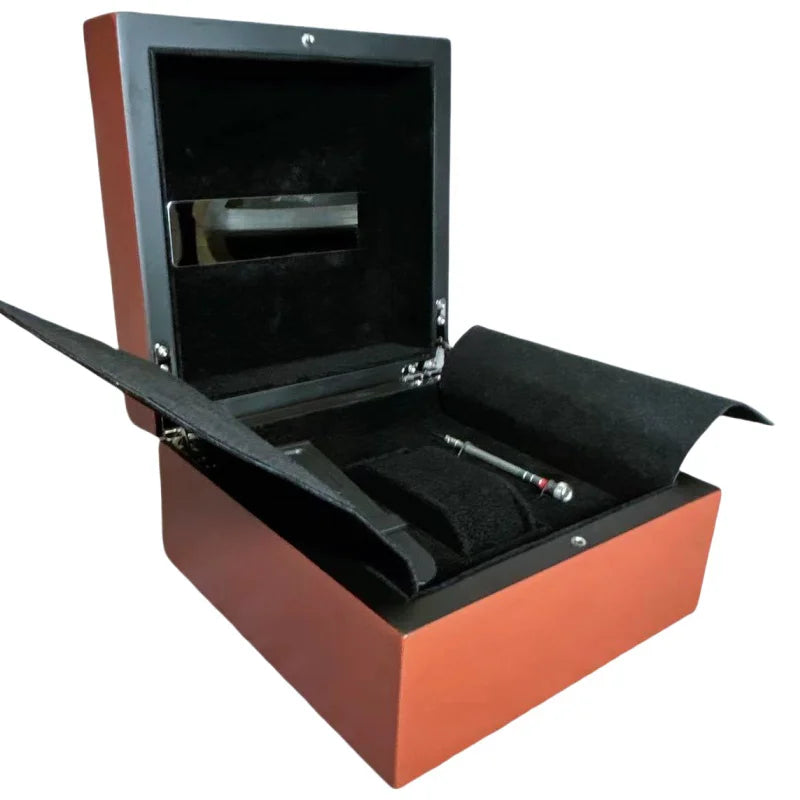 Square Orange Velvet Pam Watch Box Men Jewelry Storage