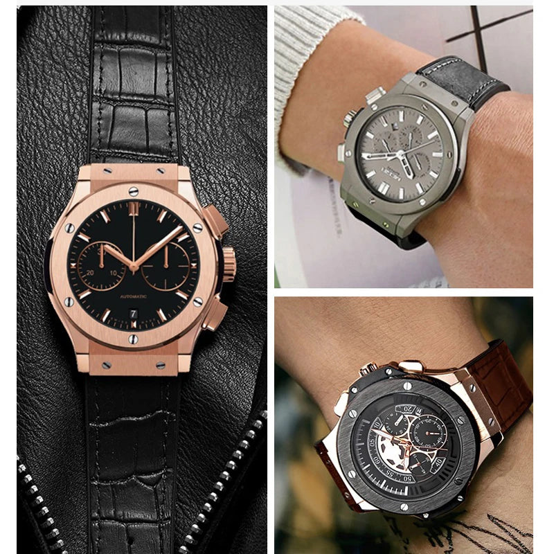 Genuine Leather Watchband for HUBLOT BIG BANG Waterproof Men's cowhide Watch Strap Rubber Watch chain Bracelet 25-19mm wrist