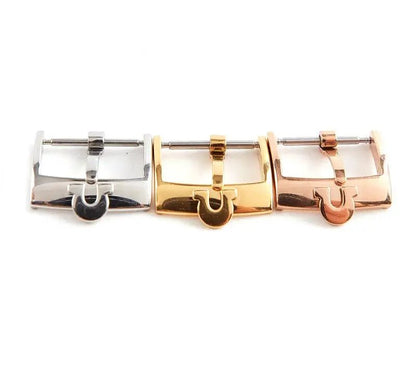 Band 12mm 14mm 16mm 18mm 20mm For Omega Seamaster Strap Watch Men Pin Insurance Buckle Stainless Steel Clasp Watch Accessories