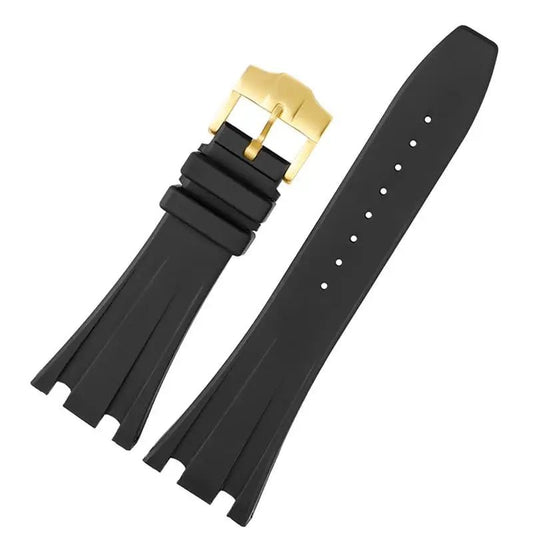 Black Silicone rubber Watchband For Audemars for Piguet Strap 28mm Watch AP Band Men's Bracelet butterfly buckle tools