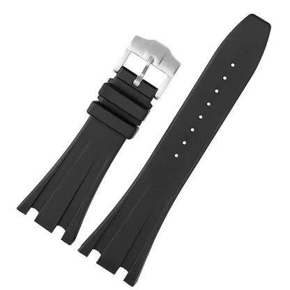 Black Silicone rubber Watchband For Audemars for Piguet Strap 28mm Watch AP Band Men's Bracelet butterfly buckle tools