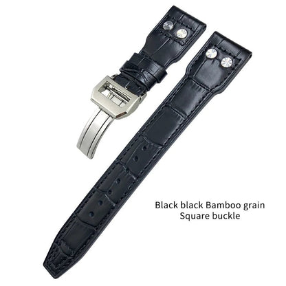 20mm 21mm 22mm yüksek kalite gerçek deri perçinler Watchband IWC SPITFIRE büyük pilotun izle TOP GUN IW5009 dana kayış için Fit