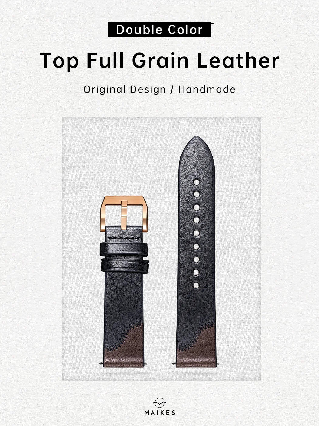 Maikes Double Color Watch Band, Quick Release, Handmade, Top Full Grain Leather Strap, 20mm, 21mm, 22mm For IWC ROLEX OMEGA