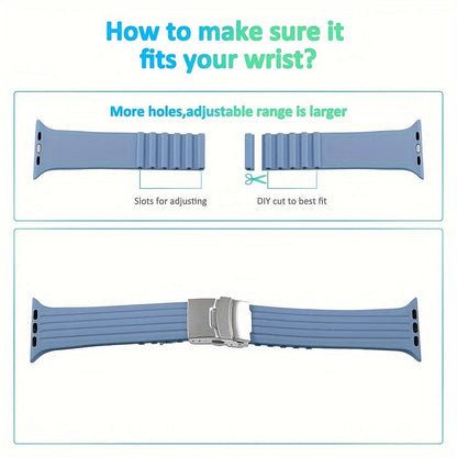 Sport Band Compatible With IWatch Band Series 9/8/7/6/5/4/3/2/1/SE/Ultra 2 49mm 45mm 44mm 42mm 41mm 40mm 38mm Women Men, Elastics Strap Silicone Watch Bands For IWatchFT39276