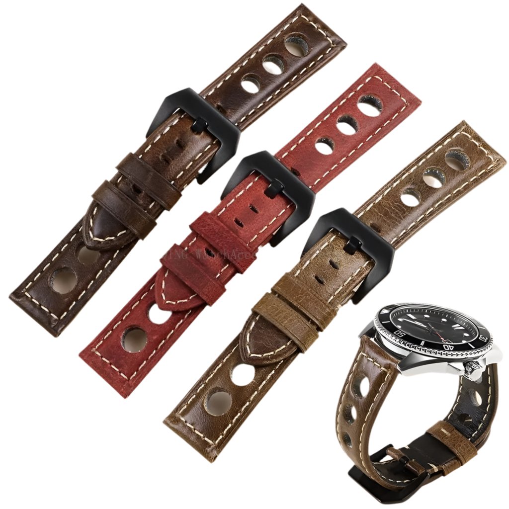 Vintage Cowhide Leather Watch Strap Men Women Universal Watch Band200000049:100013775#Red;200000051:100016950