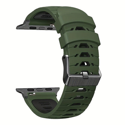 Breathable Silicone Strap for Apple Watch Ultra 2 / 49mm 45mm 44mm 42mm - Button Deployment Clasp - No Battery IncludedXK179231