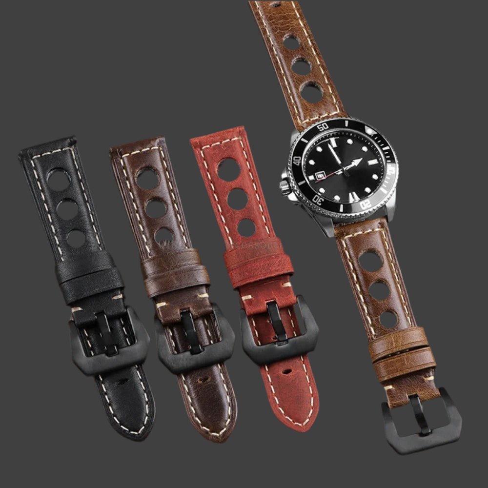 Vintage Cowhide Leather Watch Strap Men Women Universal Watch Band200000049:100013775#Red;200000051:100016950