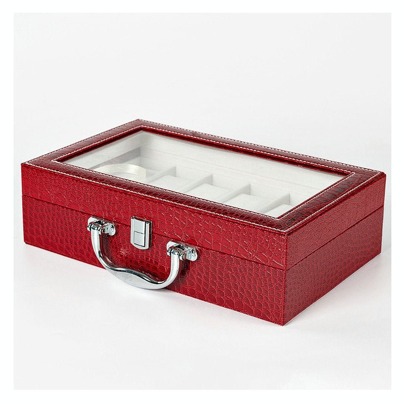 PU leather 12 - digit watch box portable jewelry storage box