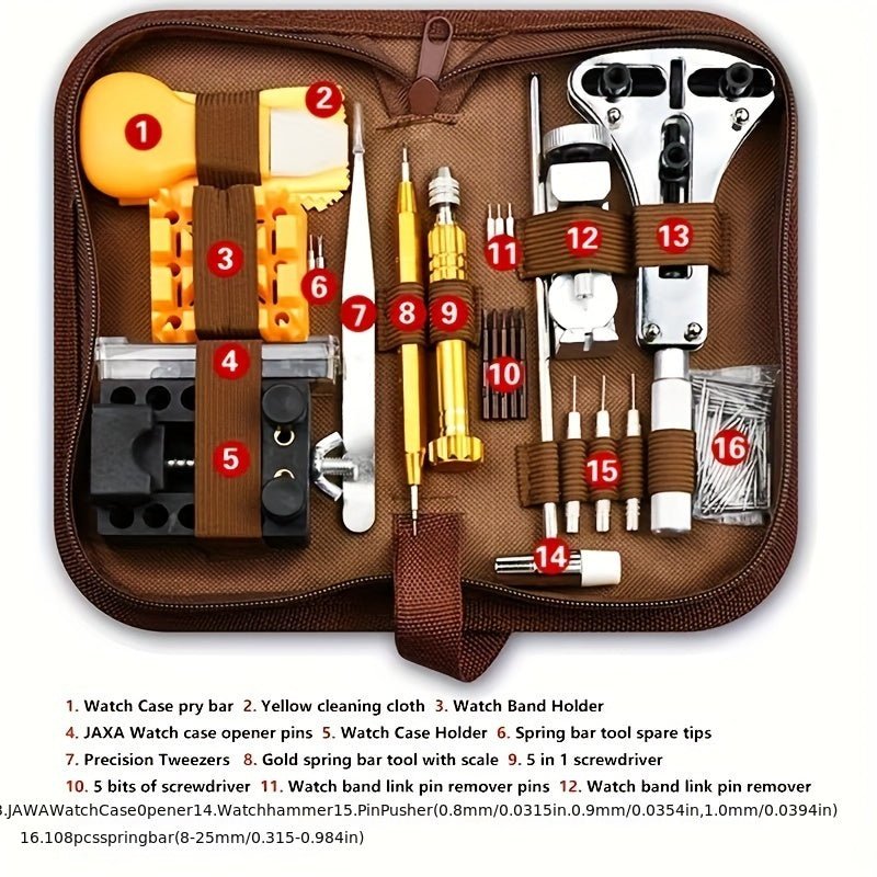 Premium 149pcs Watch Repair Kit with Carrying Bag & Manual - High - Quality, Multi - Function Tools for Watches, Jewelry & ShoesLB295786