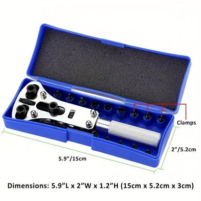 Precision Master Watch Repair Tool Kit - Effortless Battery Replacement & Secure Press Closer - Durable Adjustable Wrench for All Watches - Perfect Gift for Watch EnthusiastsPU25918