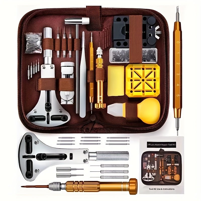 Premium 149pcs Watch Repair Kit with Carrying Bag & Manual - High - Quality, Multi - Function Tools for Watches, Jewelry & ShoesLB295786