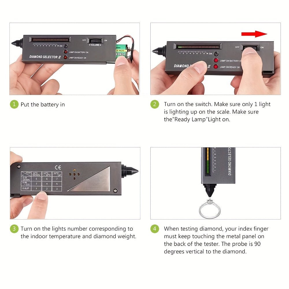 Professional Diamond Tester, Gem Tester Pen Portable Electronic Diamond Tester Tool for Jewelry Jade StoneTX204397