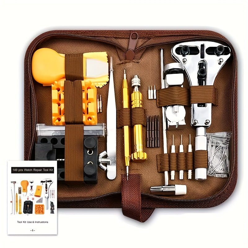 Premium 149pcs Watch Repair Kit with Carrying Bag & Manual - High - Quality, Multi - Function Tools for Watches, Jewelry & ShoesLB295786