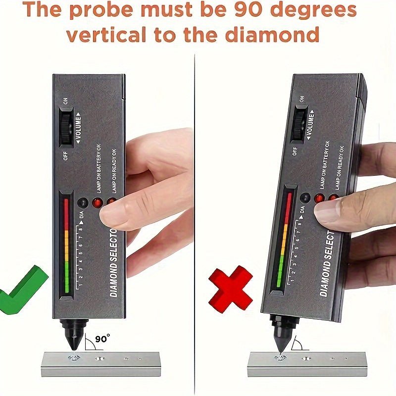 Professional Diamond Tester, Gem Tester Pen Portable Electronic Diamond Tester Tool for Jewelry Jade StoneTX204397